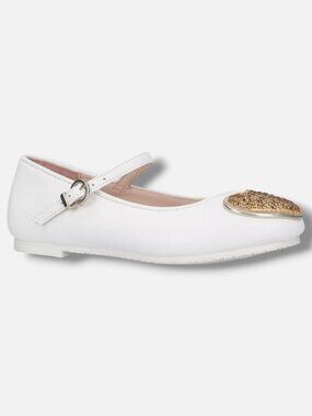 Sophia Webster Girl's White Amora Heart Motif Leather Kid's Shoes Size 27